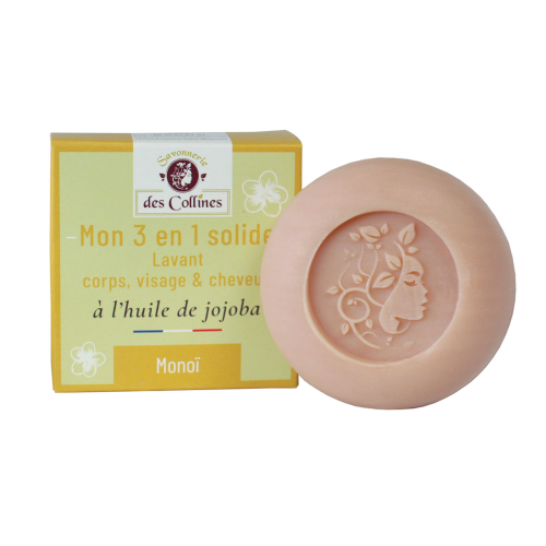 Savon 3 en 1 visage corps et cheveux Monoi 100g
